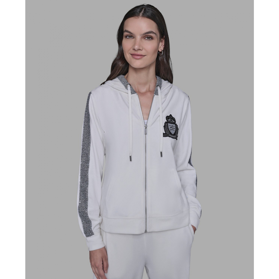 'Zip-Up Hooded Jacket' pour Femmes