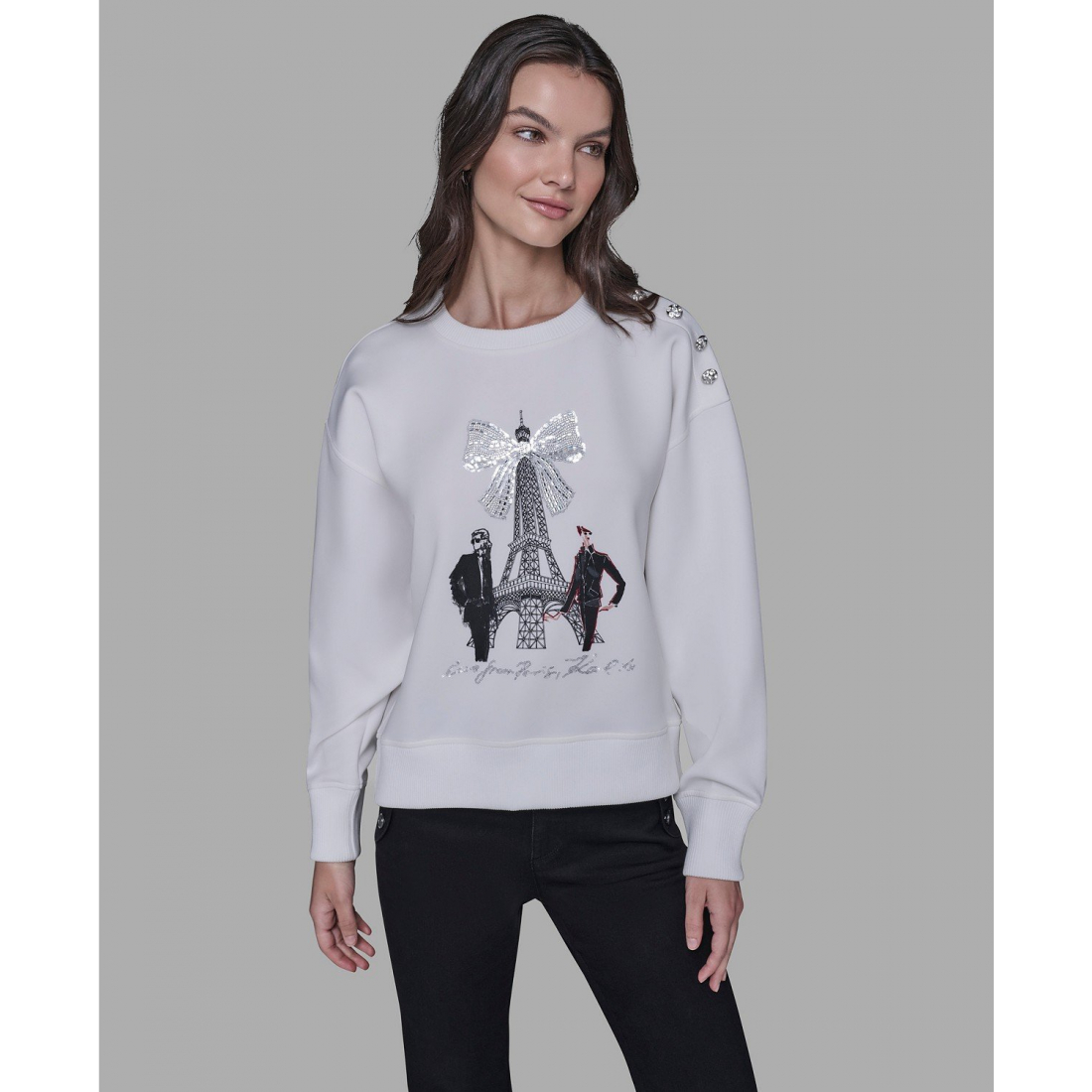 'Eiffel Bow Detail Sweatshirt' pour Femmes