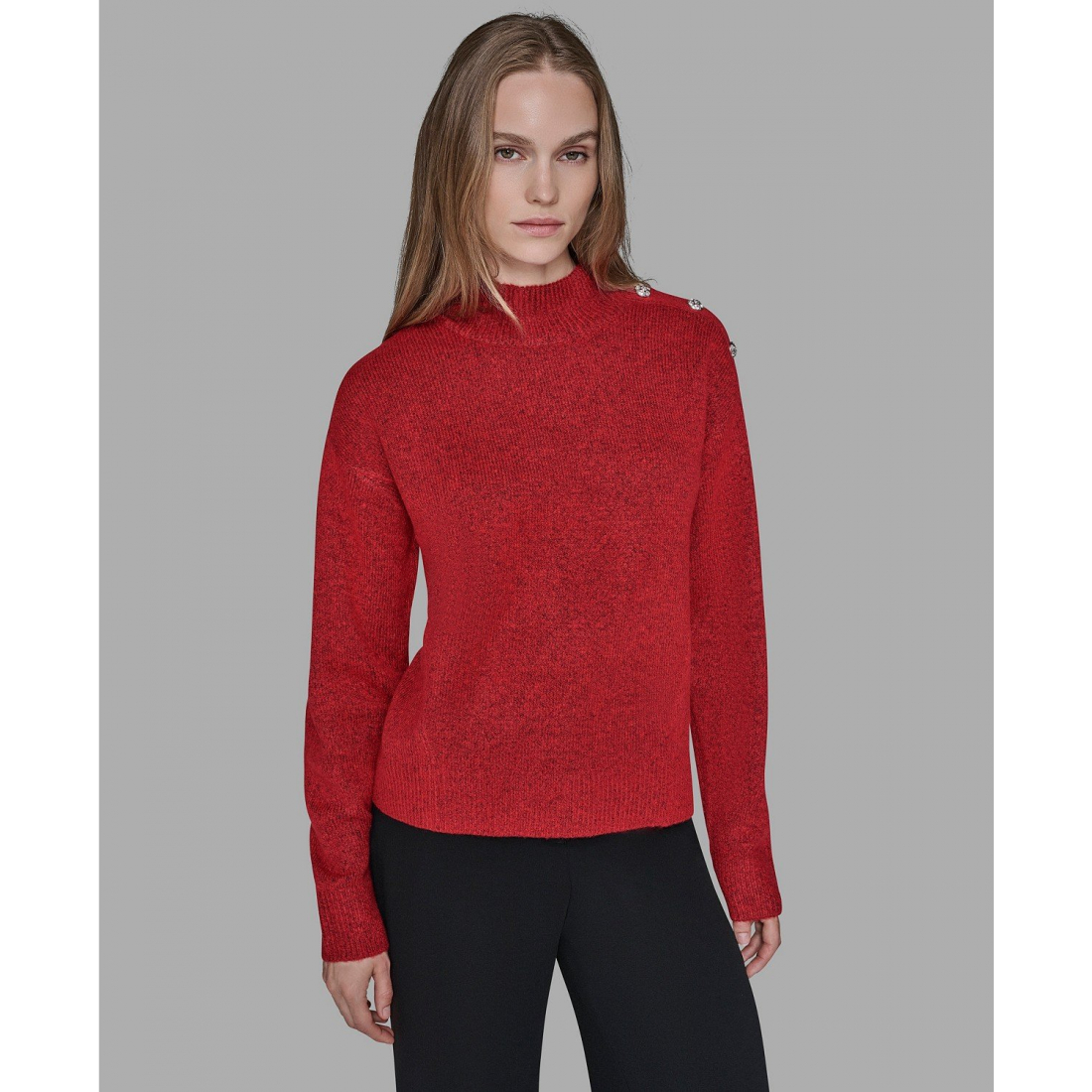 Women's 'Button Shoulder Long Sleeve' Sweater