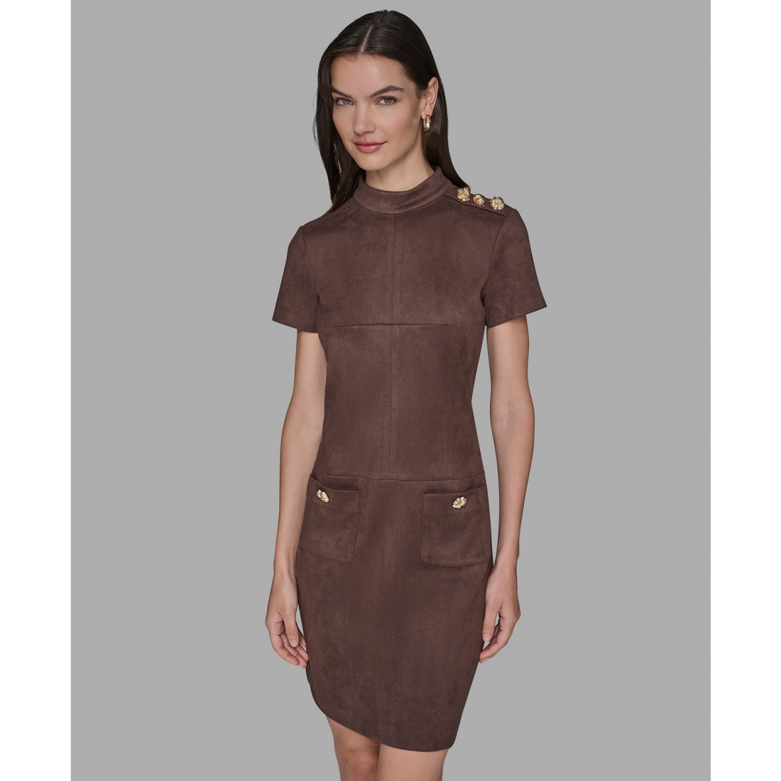 'Mock Neck Pocket Dress' pour Femmes