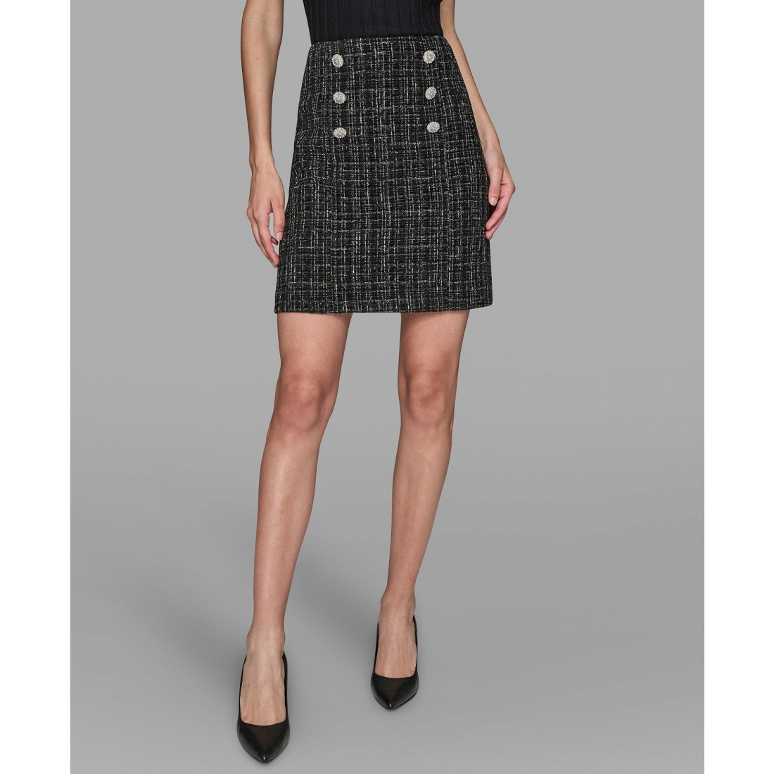 'Novelty Button Detail Mini Skirt' pour Femmes