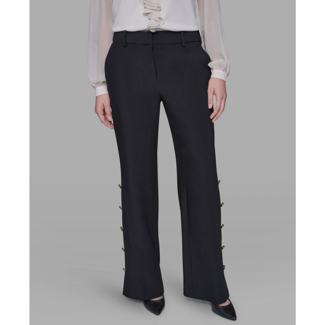 'Mid-Rise Flared Pants' pour Femmes