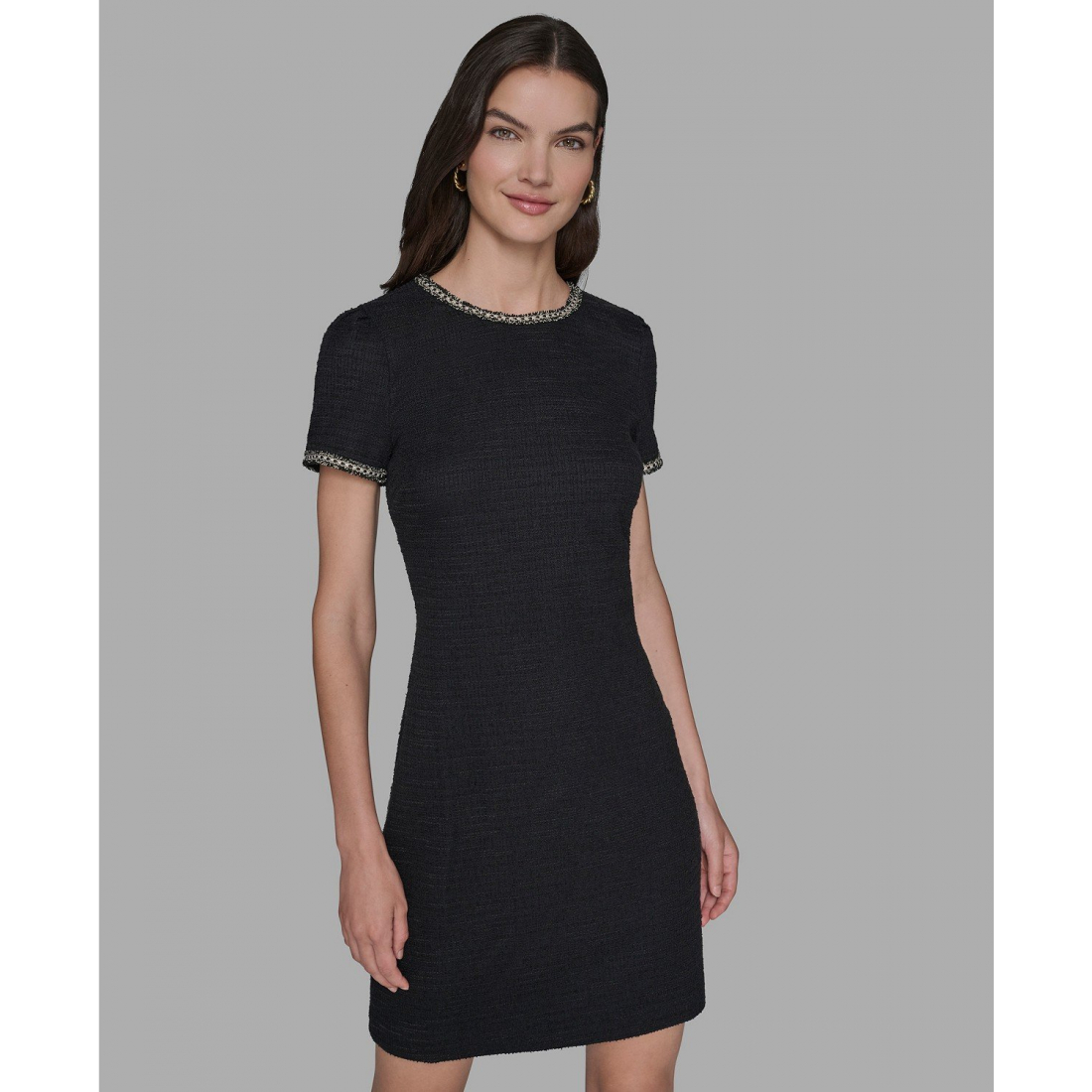 'Short Sleeve Knit Shift Dress' pour Femmes