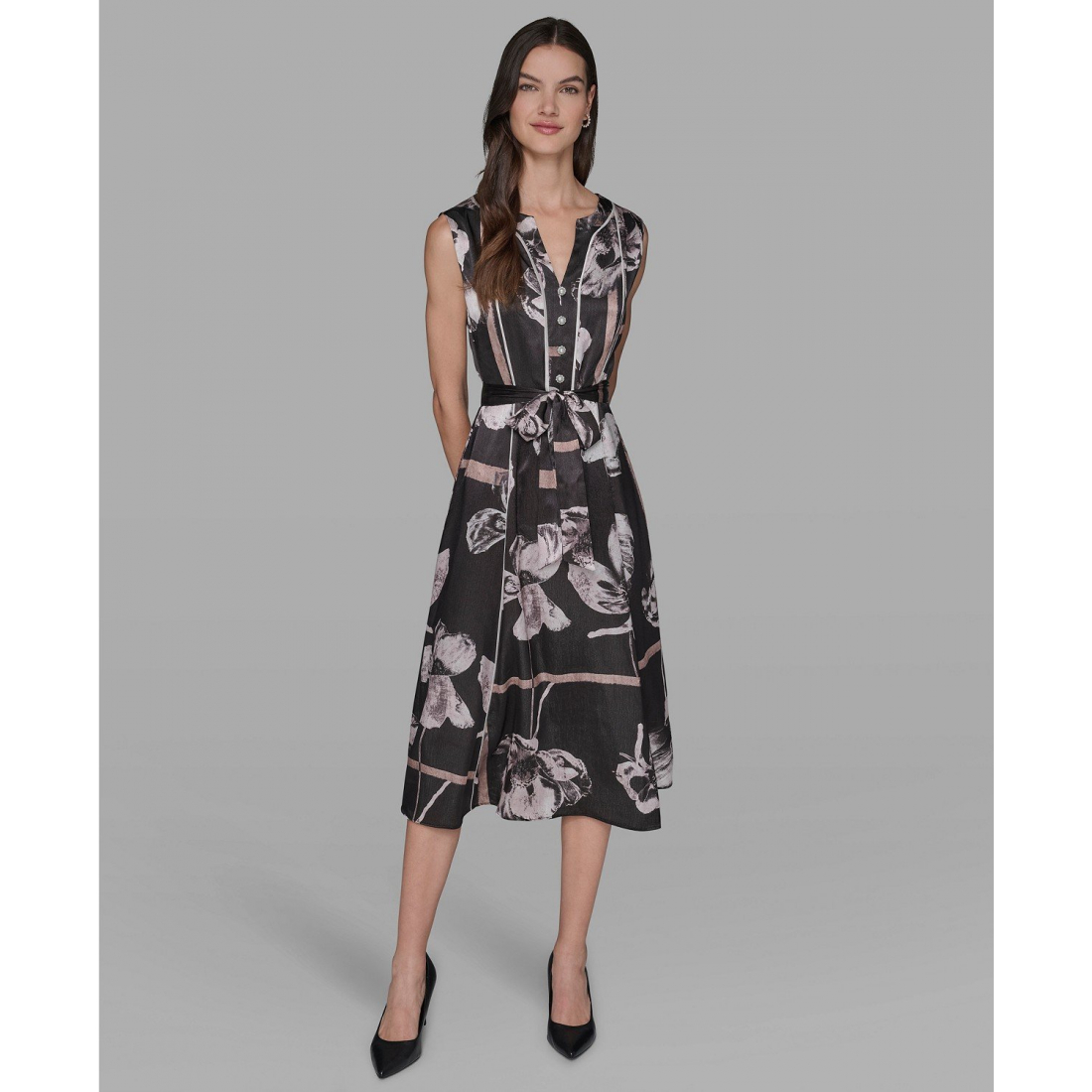 'Printed Midi Dress' pour Femmes