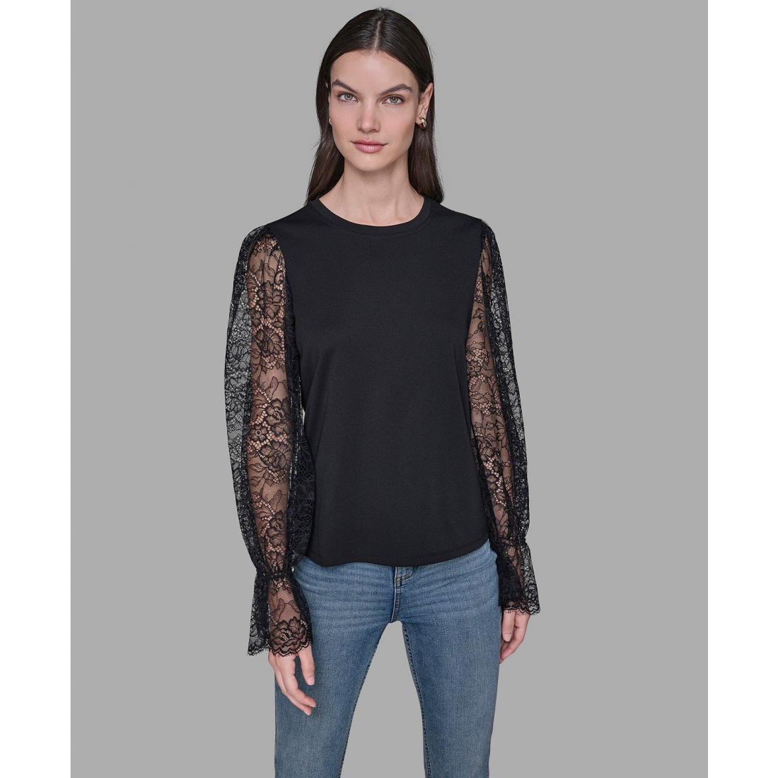 'Sheer Lace Blouse' pour Femmes