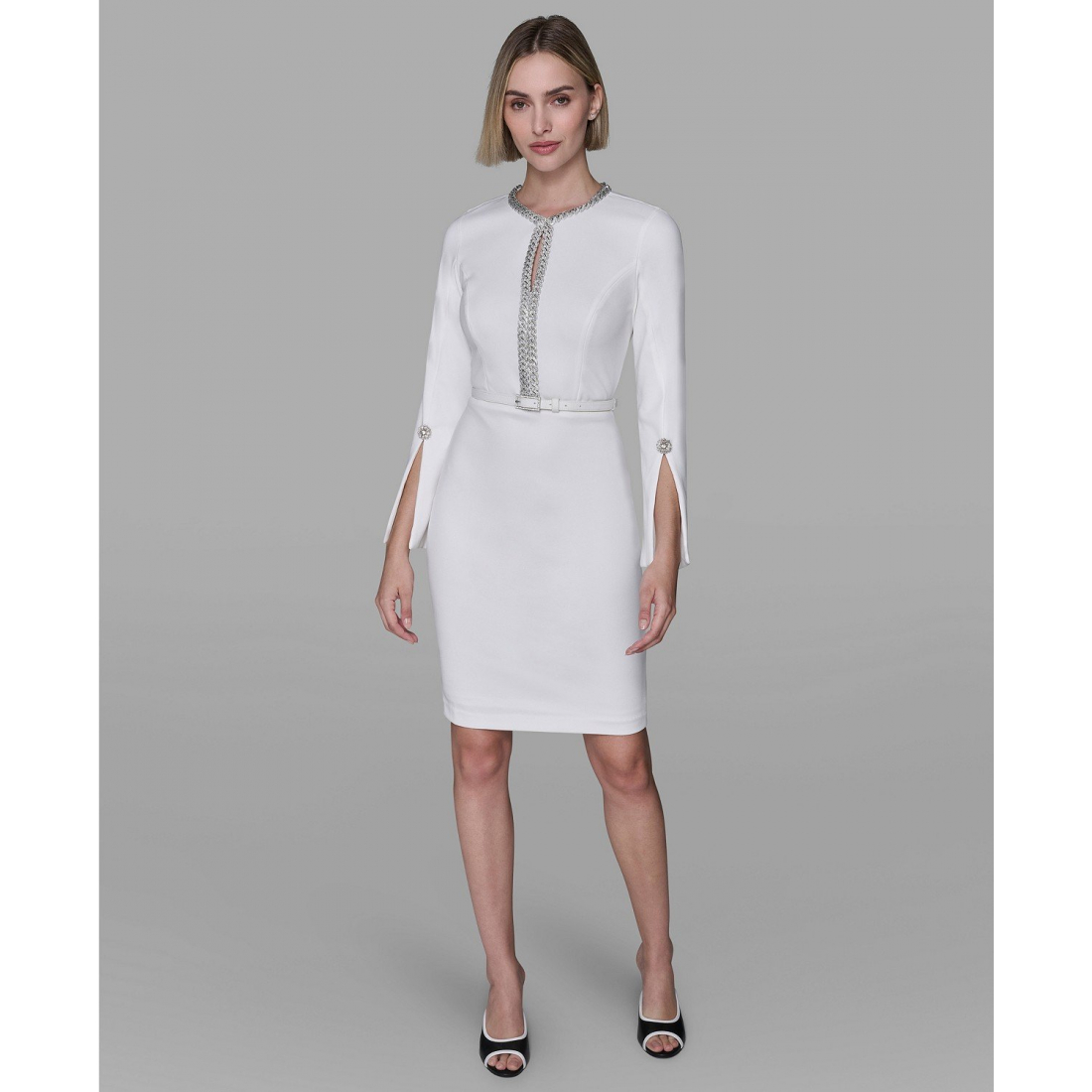 'Chain Trim Sheath Dress' pour Femmes