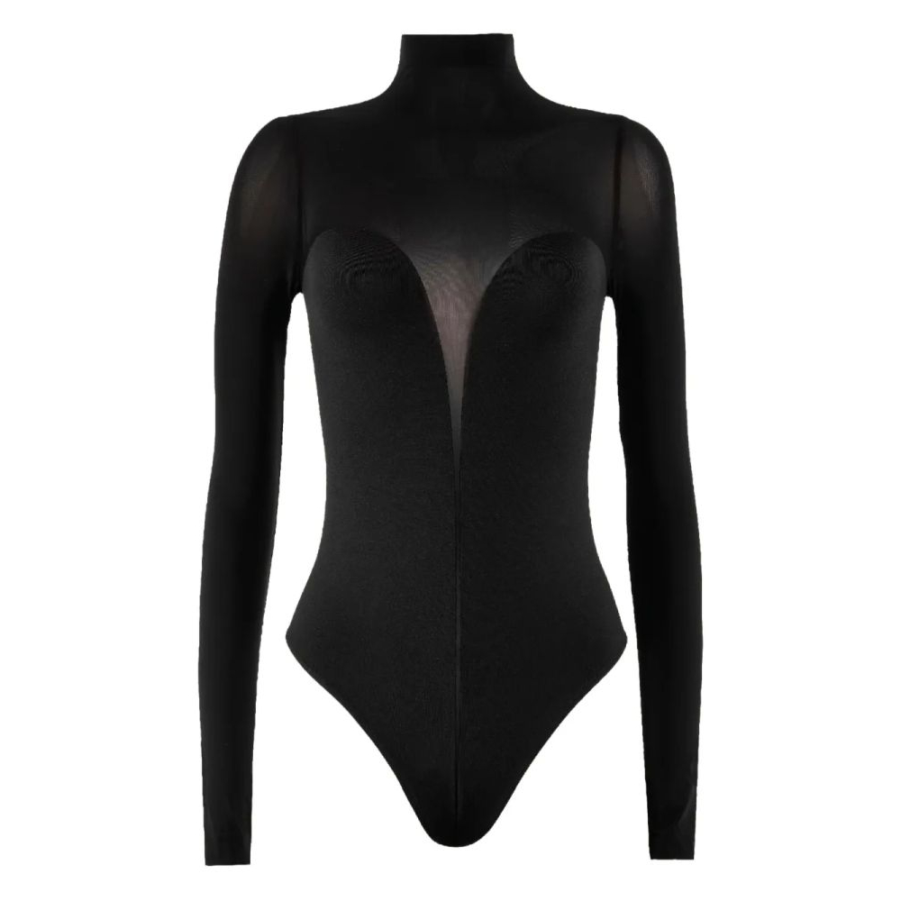 Women's 'High-Neck Sheer-Panel' Bodysuit