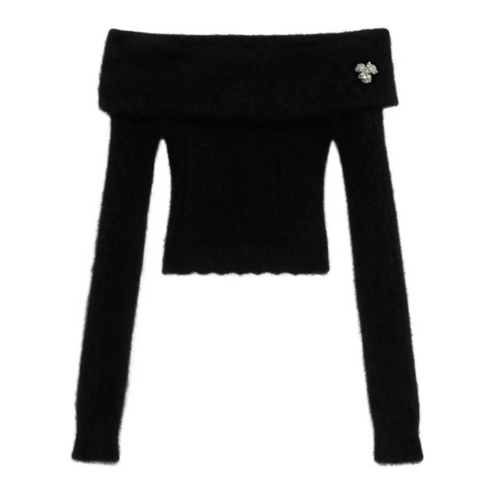 Haut à une épaule 'Floral-Appliqué' pour Femmes