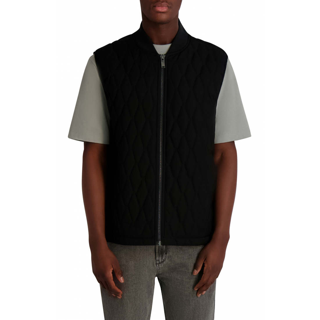 'Diamond Quilt Zip Vest' pour Hommes