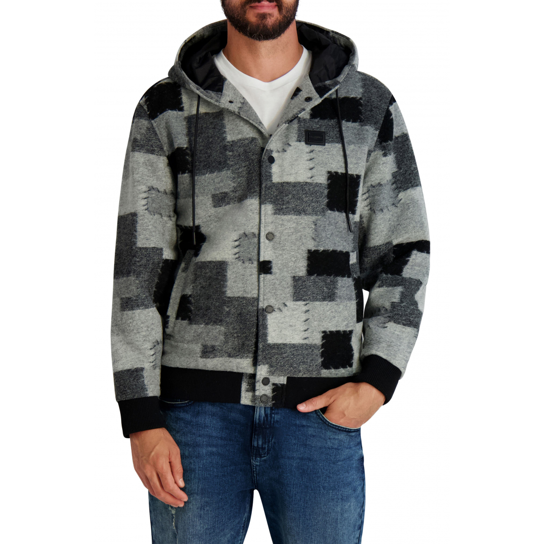 'Print Hoodie Jacket' pour Hommes