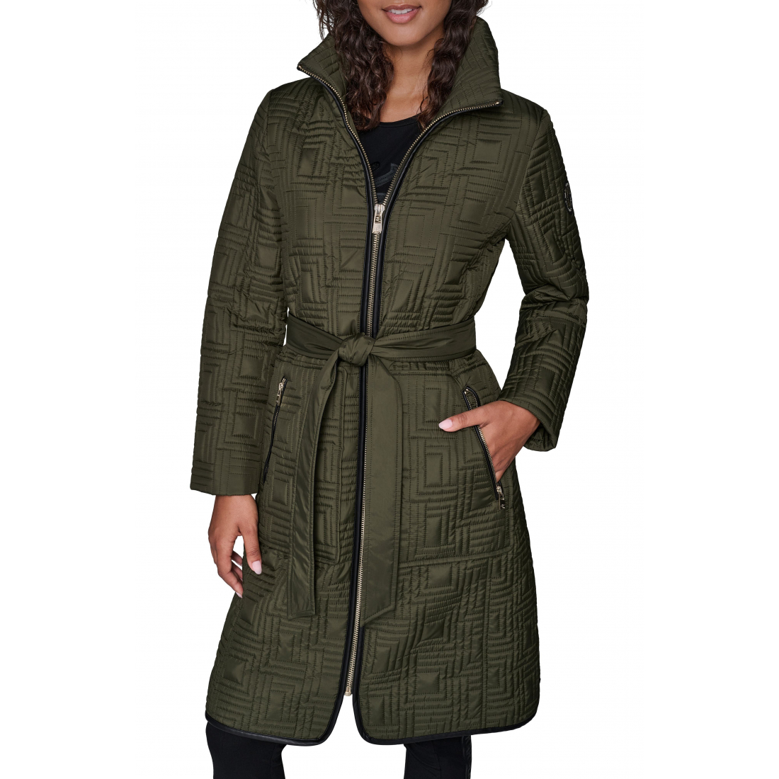 Veste matelassée 'Hooded Belted Zip' pour Femmes