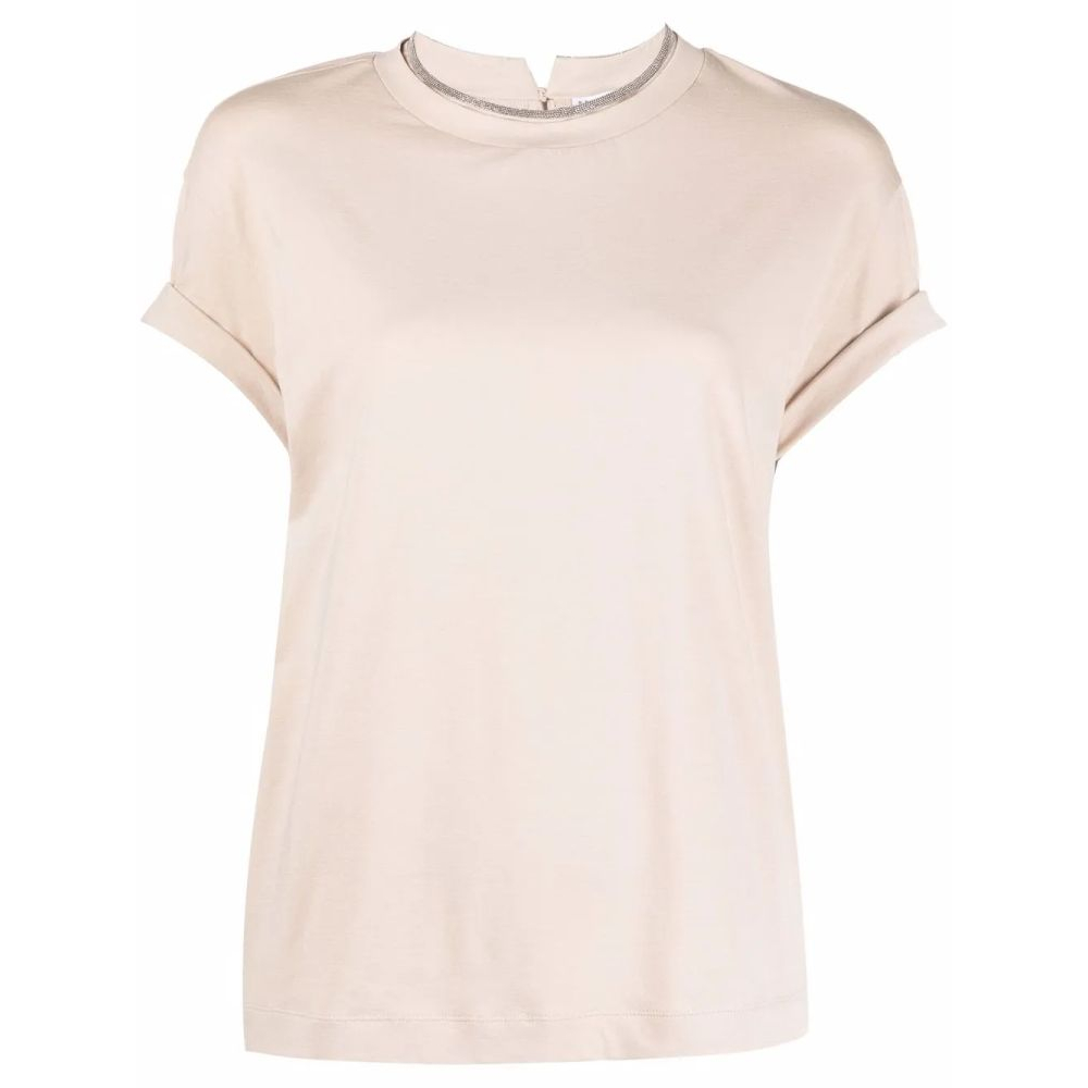 T-shirt 'Constrast-Trim Fitted' pour Femmes