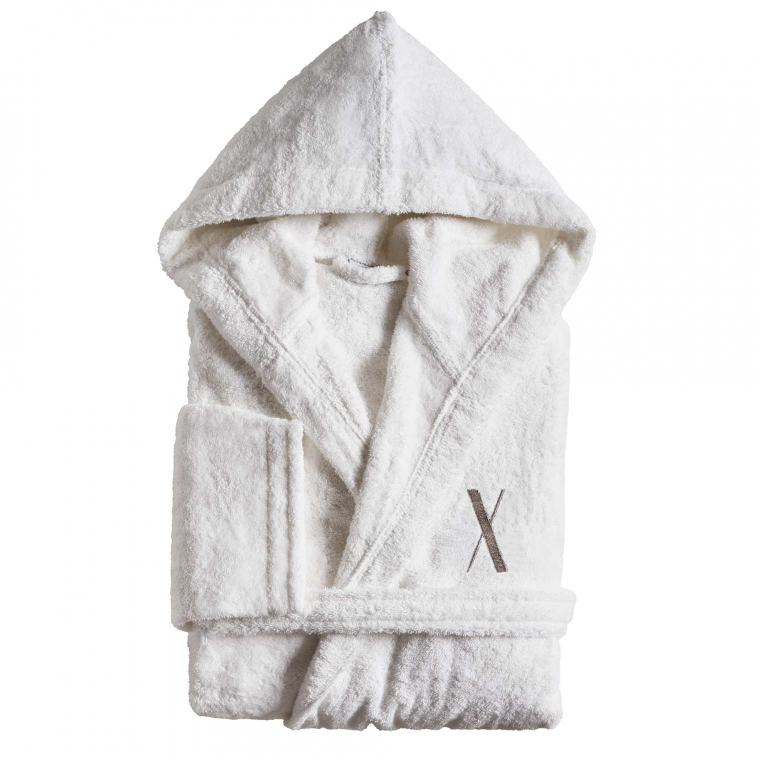 Monogram Hooded Bathrobe White X