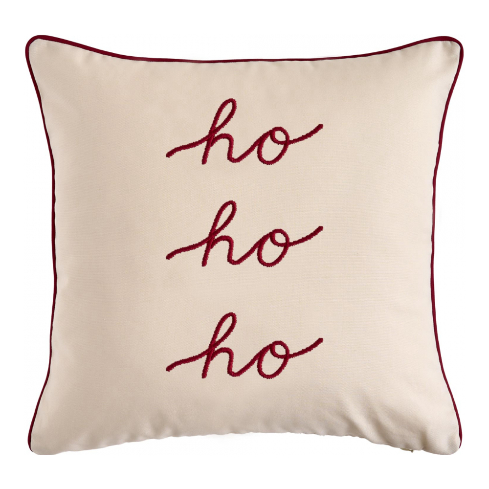 Ho Ho Ho Decorative Cushion 45x45 cm, Ivory