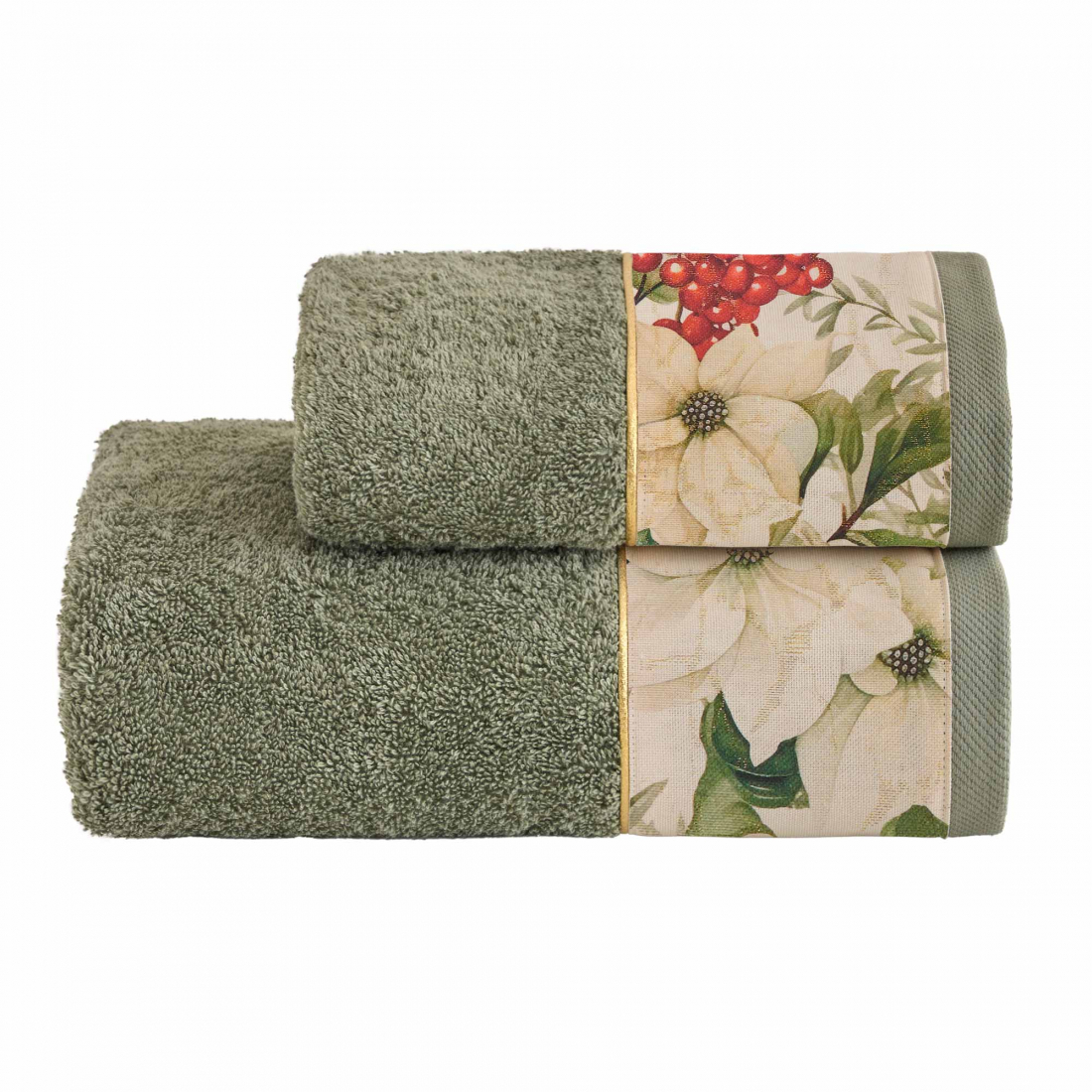 Juniper Hand + Guest Terry Towel Set, Forest