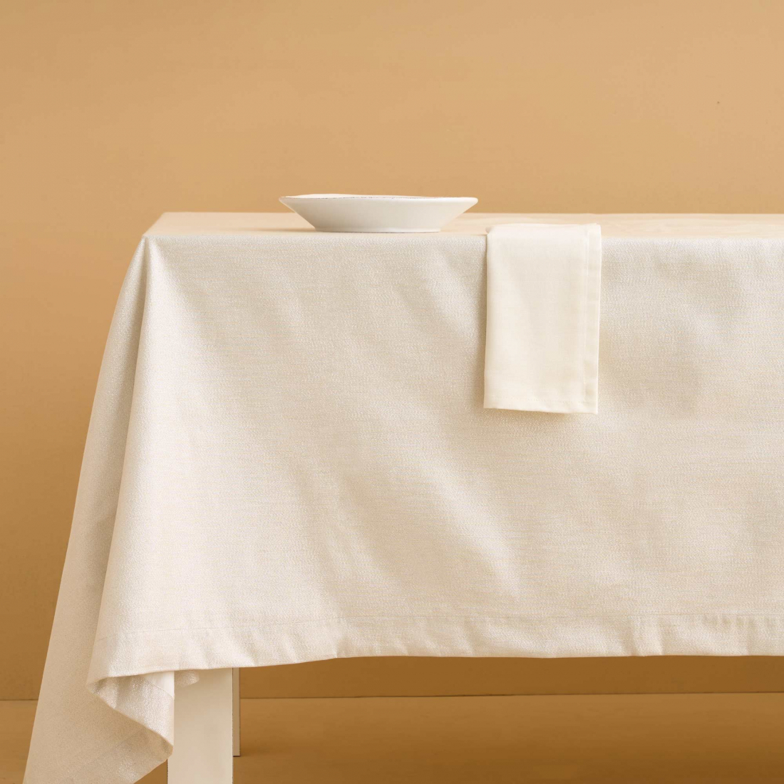 Tischdecke „Luce“ aus Leinen, 220 x 220 cm, Silber