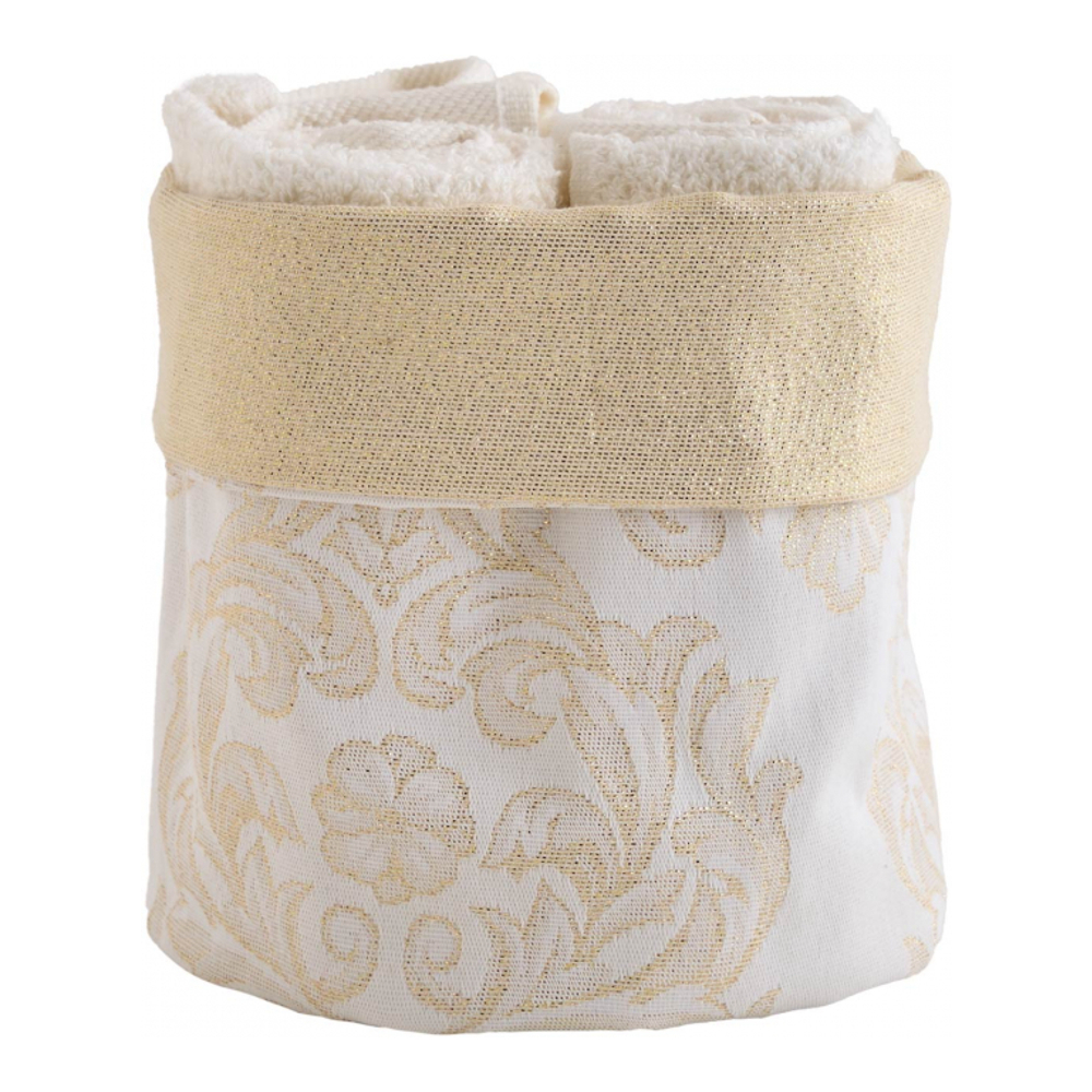 Snow Basket + 4 Washcloths, Gold
