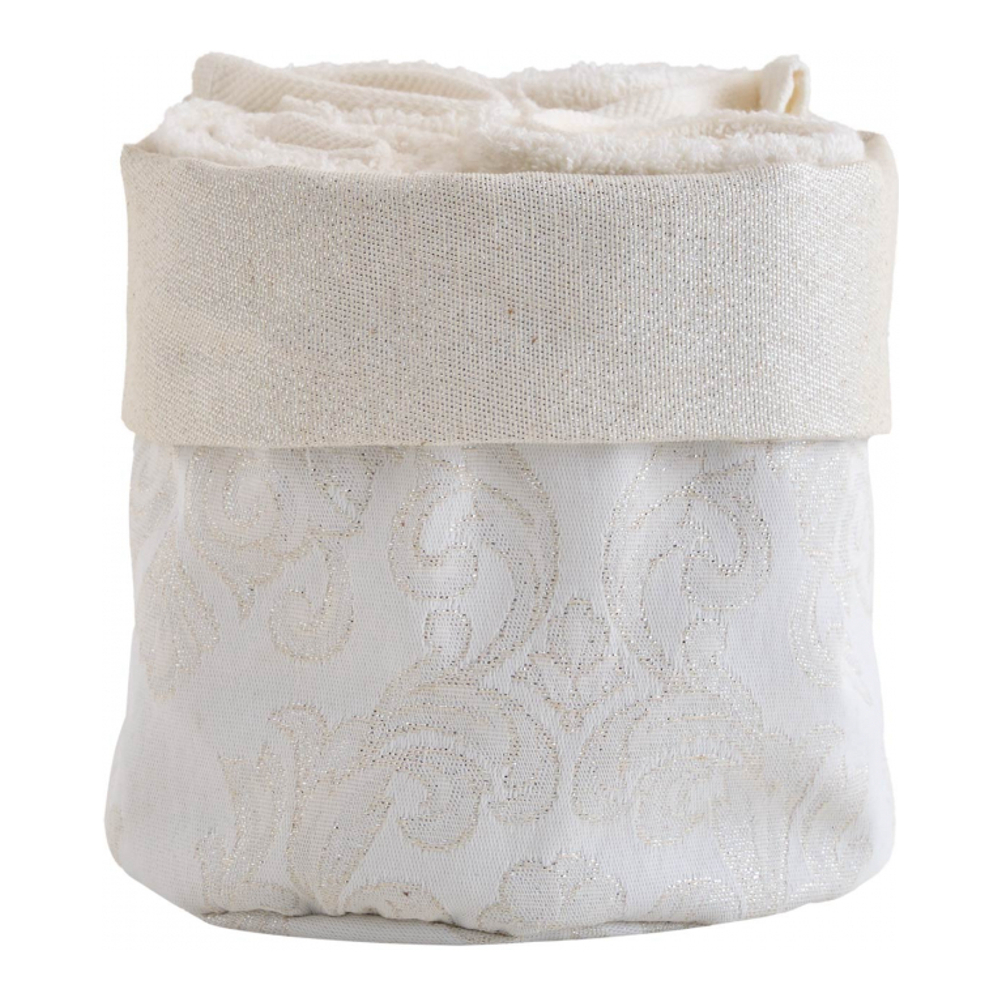 Snow Basket + 4 Washcloths, Ivory