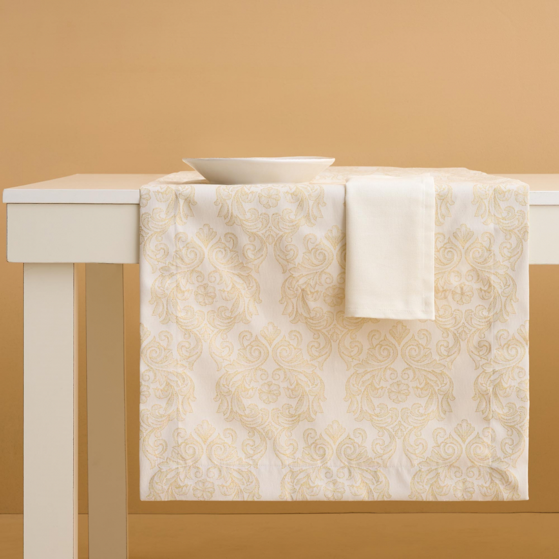 Snow Set Runner + 2 Napkins, Gold