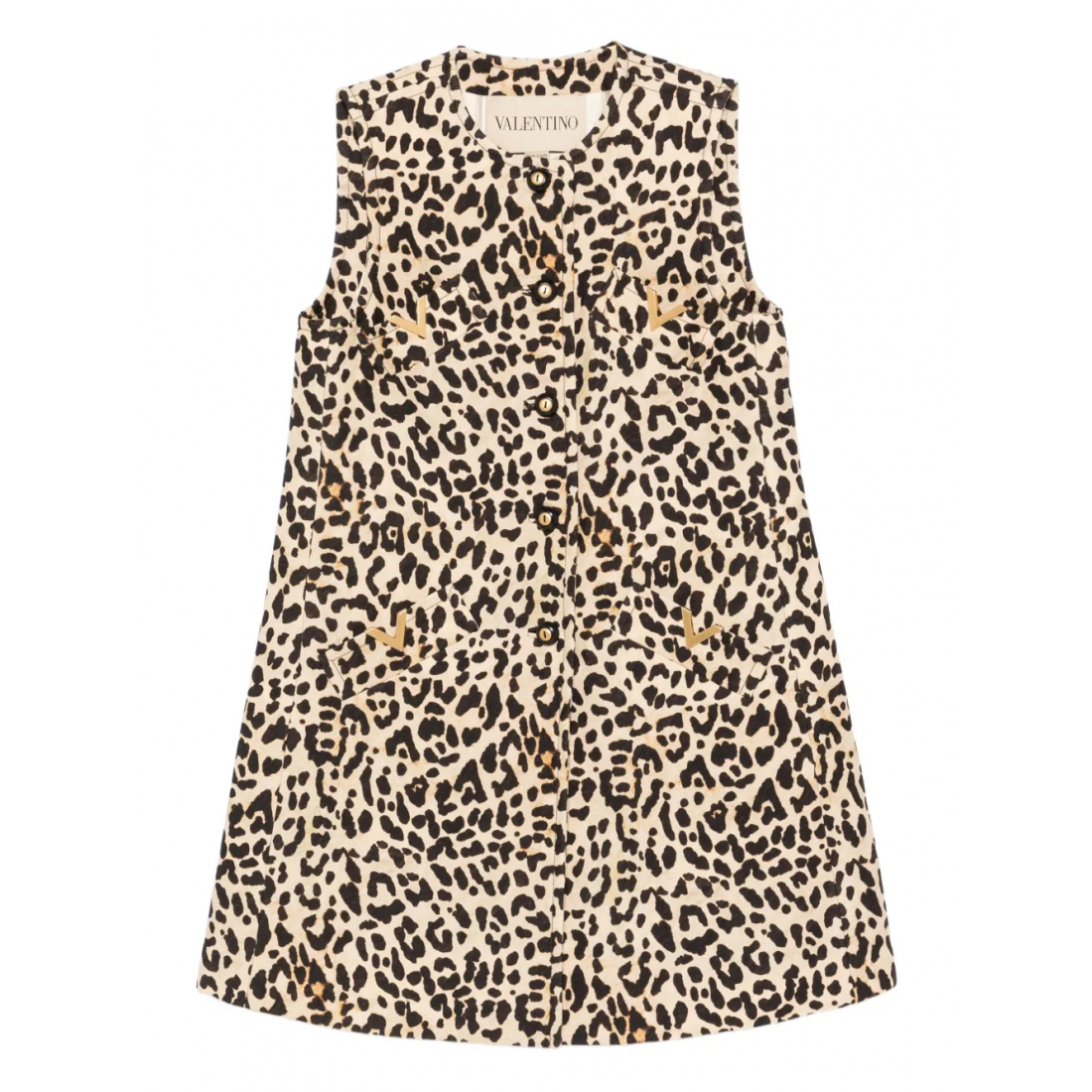 Women's 'Leopard Print Button-Fastening' Mini Dress