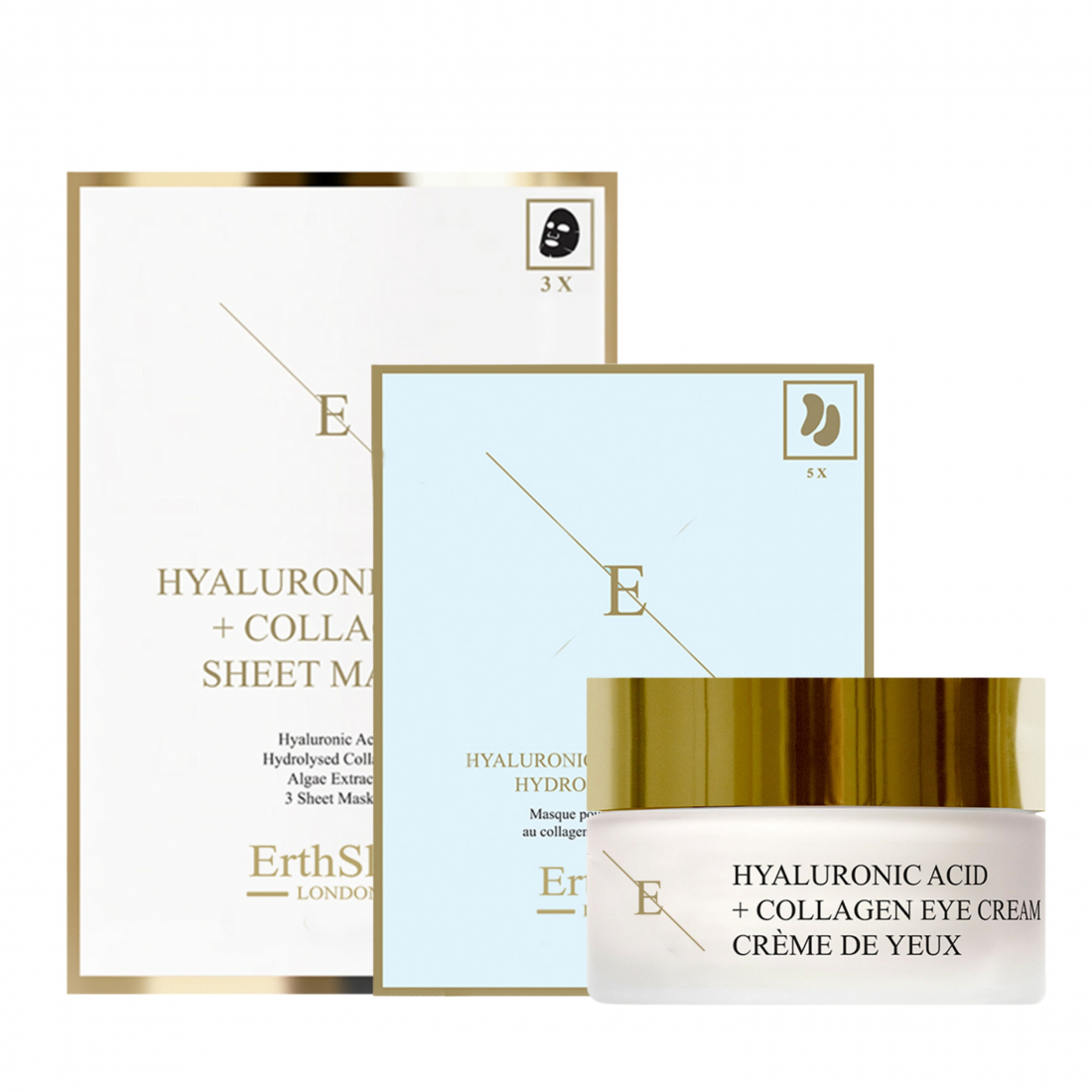 Coffret de soins de la peau 'Hyaluronic Acid & Collagen Mask' - 3 Pièces
