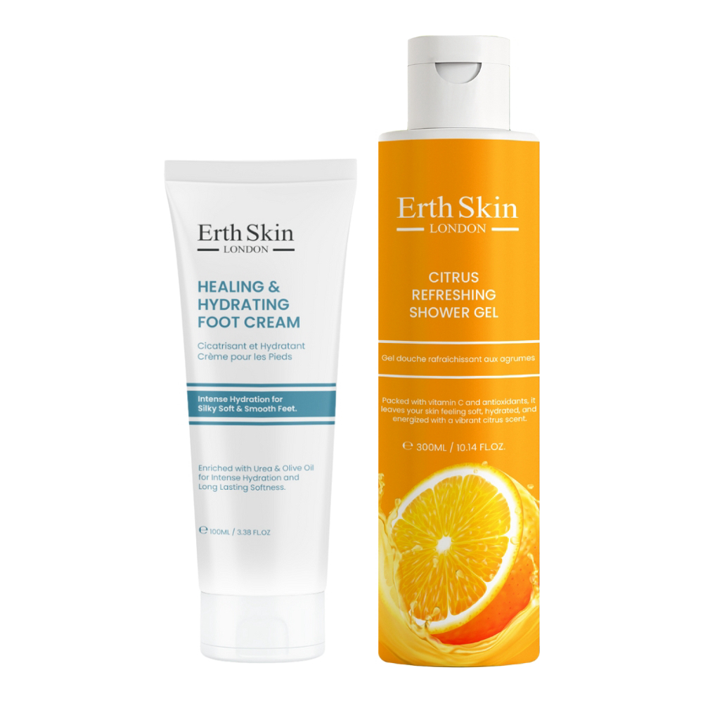 Set de soins pour hommes 'Citrus Refreshing Shower Gel + Healing & Hydrating Foot Cream' - 2 Pièces