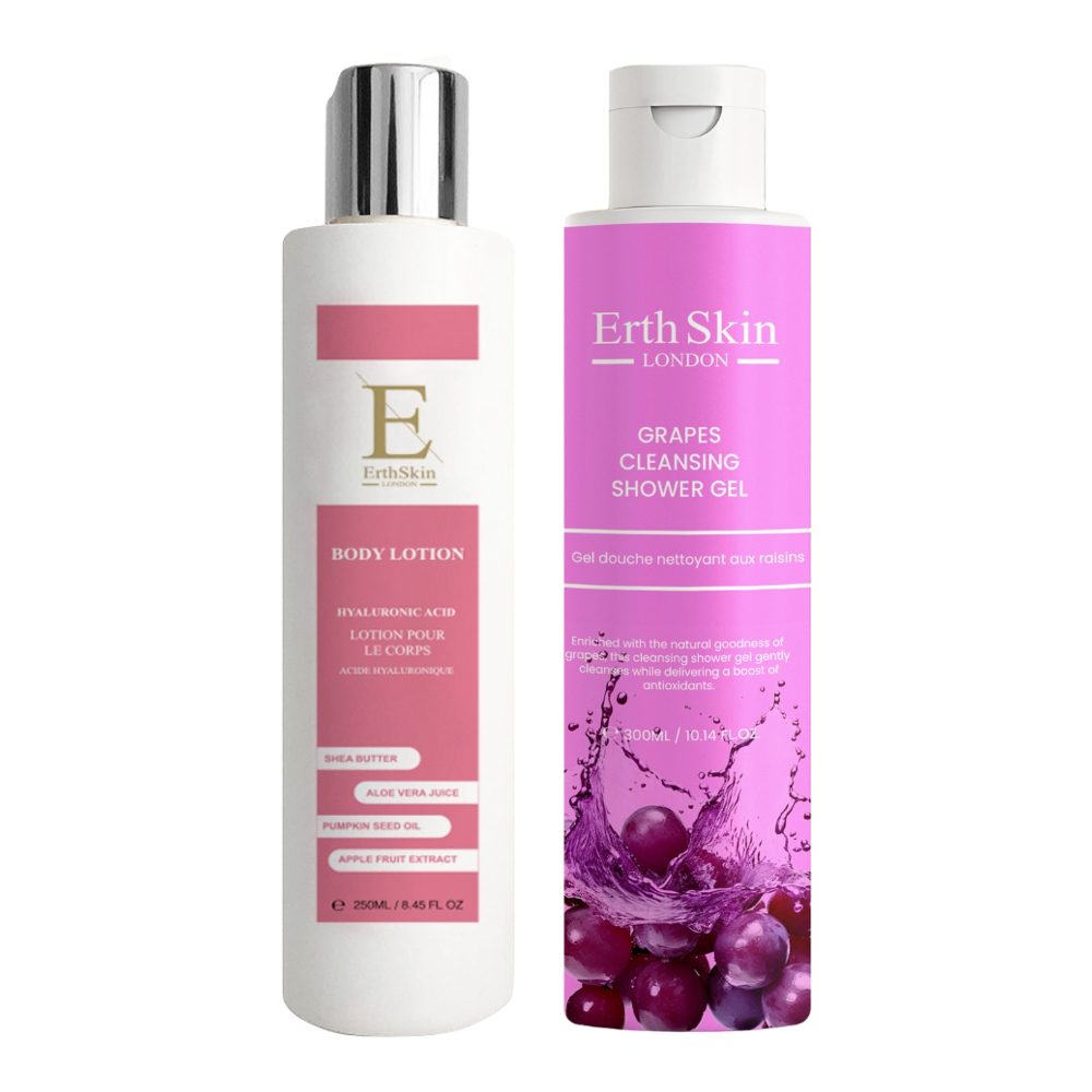 'Grapes Cleansing Shower Gel + Hyaluronic Acid + Collagen Body Lo' Body Care Set - 2 Pieces