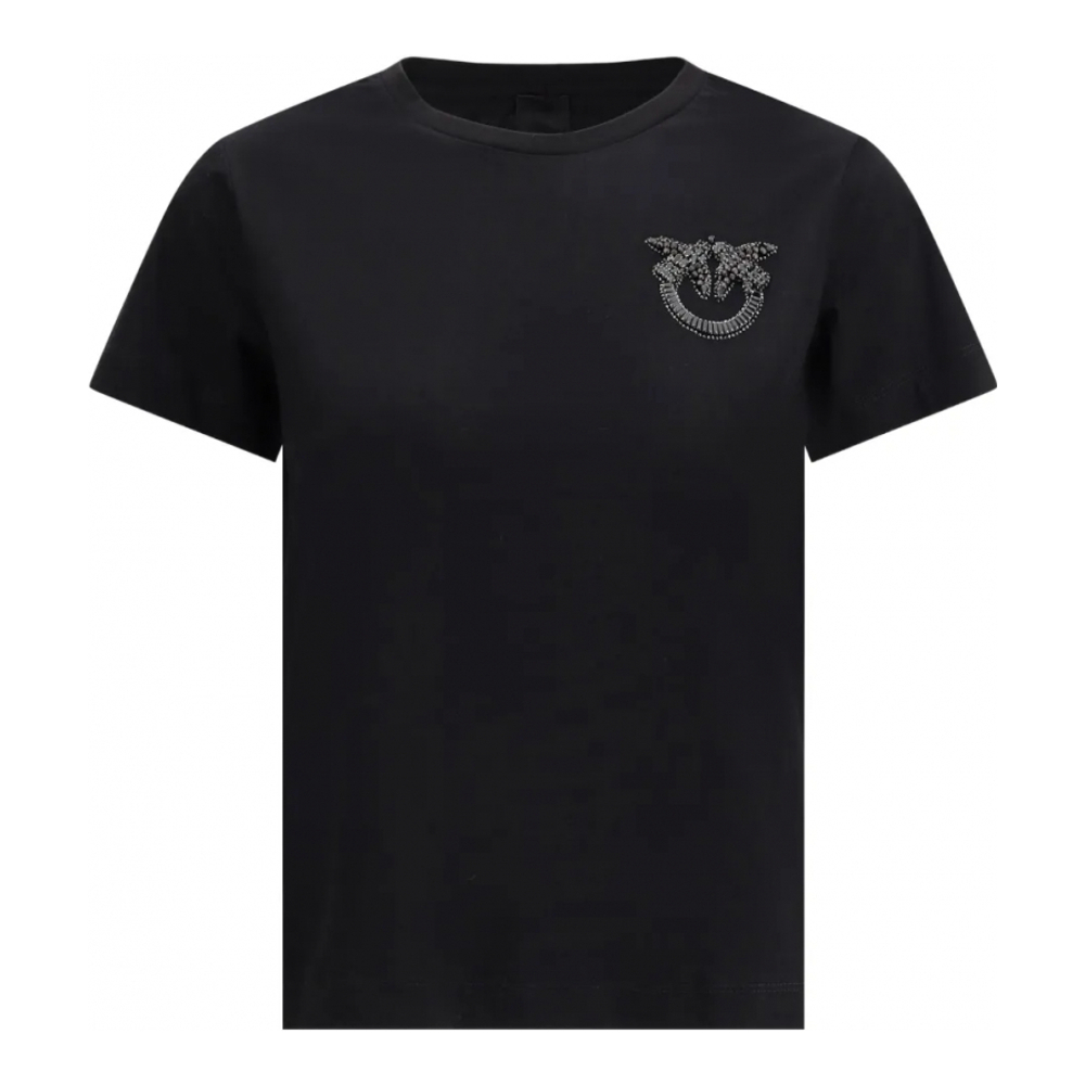 T-shirt 'Crystal-Embellishment Logo' pour Femmes