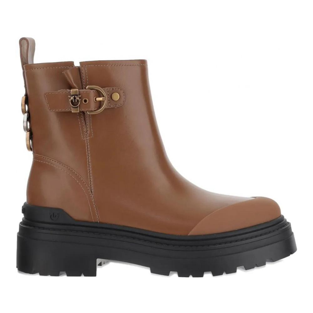 Women's 'Buckle-Detail Logo-Plaque' Ankle Boots