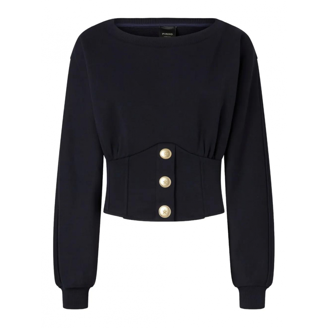 Sweatshirt 'Button-Detailed Fitted' pour Femmes