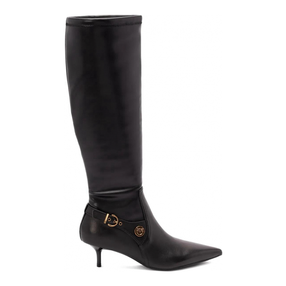 Women's 'Buckle-Detail Pointed-Toe' High Heeled Boots