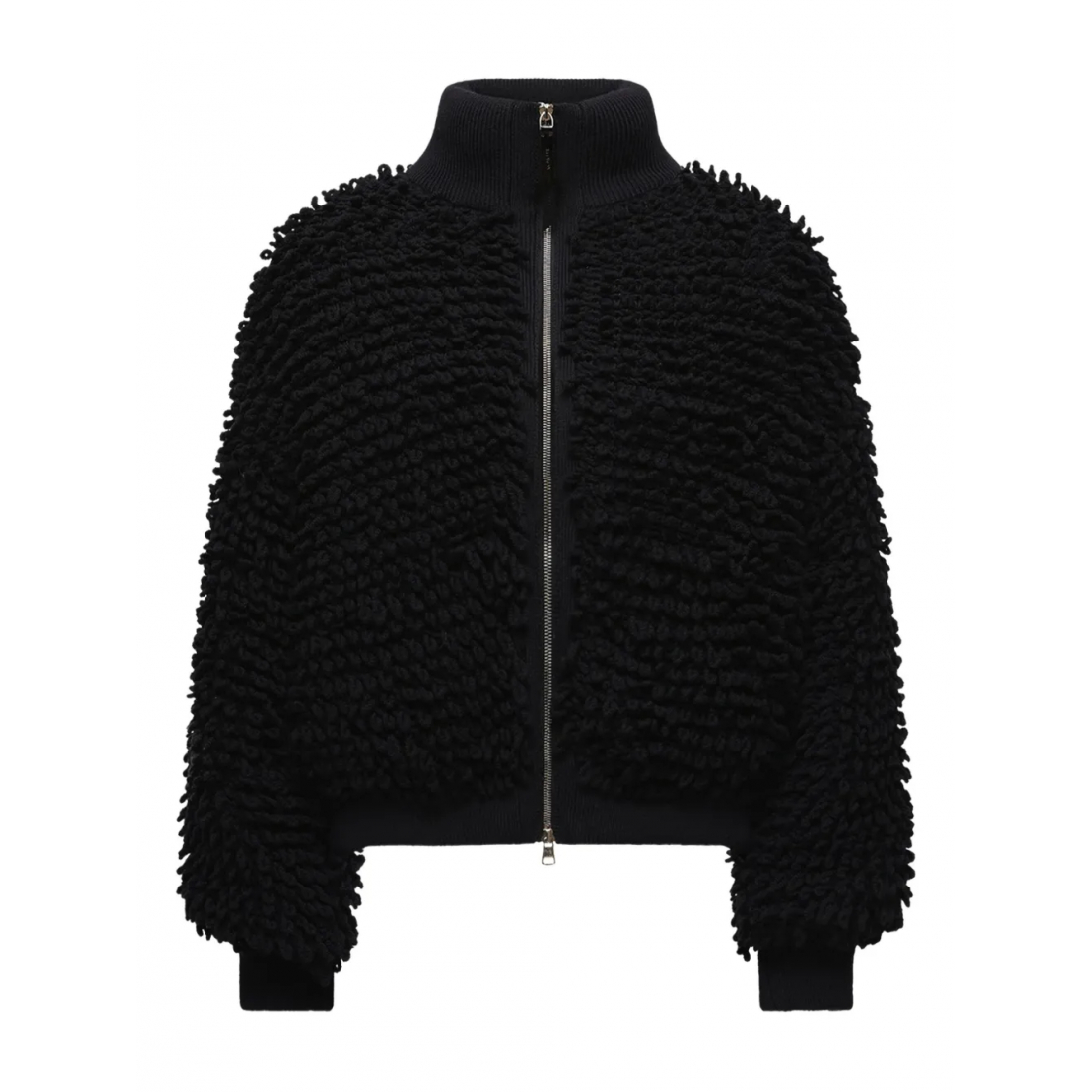 Cardigan 'Ribbed-Collar Zip' pour Femmes