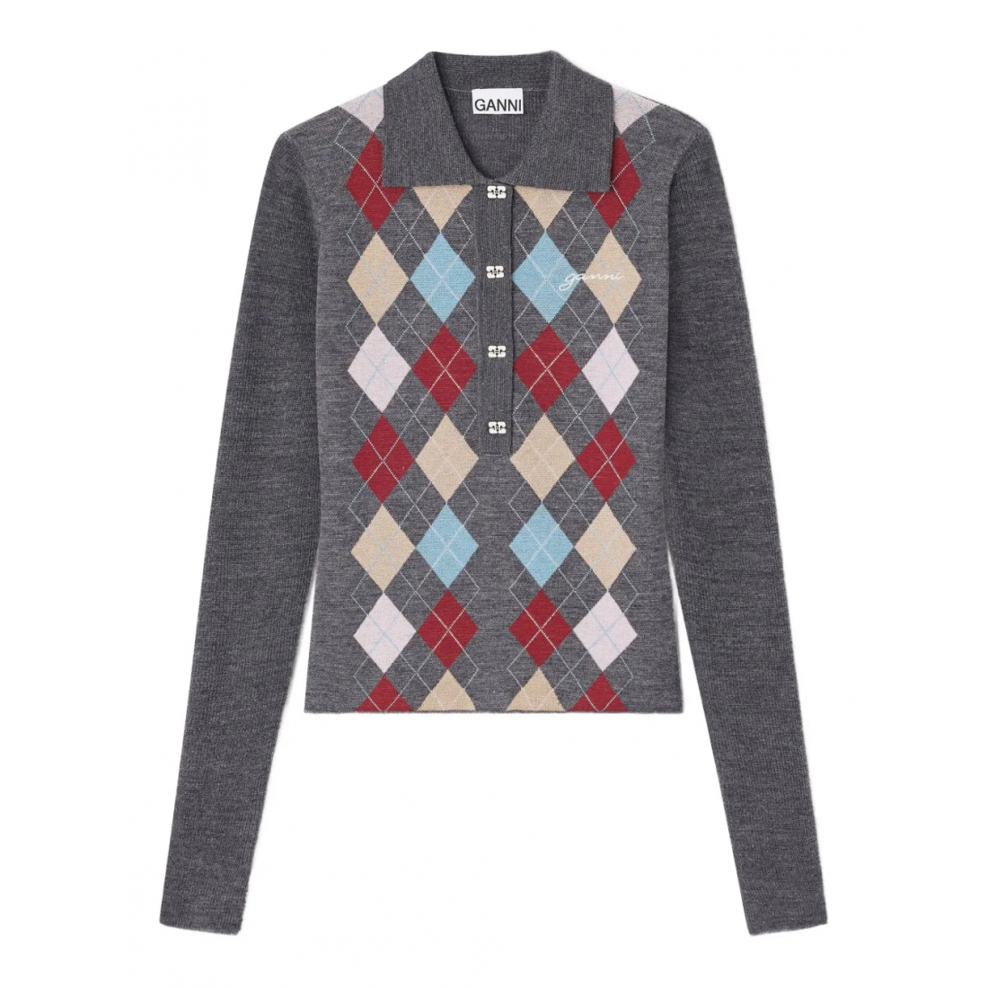 Polo manches longues 'Ribbed' pour Femmes