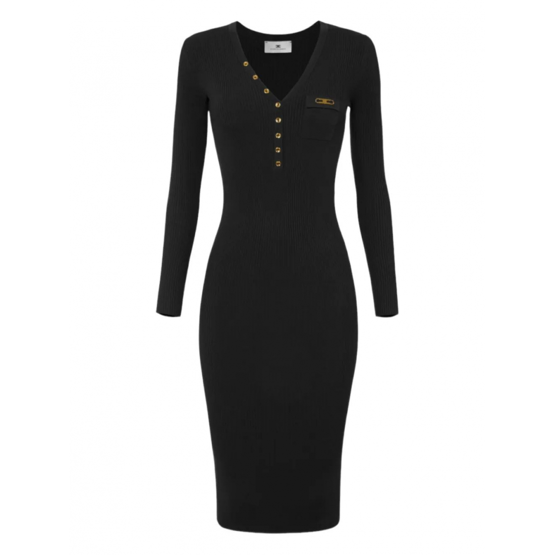 Women's 'Ribbed Button-Fastening' Midi Dress