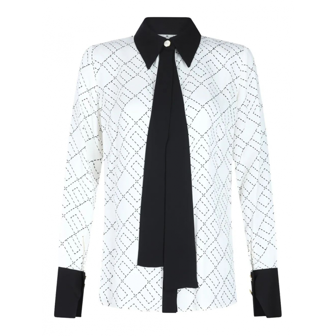 Chemise 'Geometric-Print Tie-Neck' pour Femmes