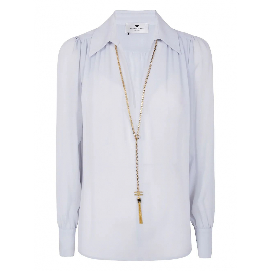 Blouse 'Chain-Embellished Puff-Sleeves' pour Femmes