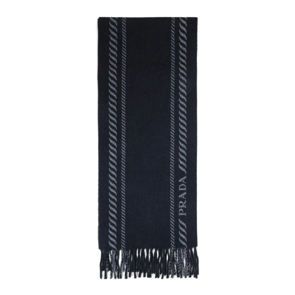 Écharpe en laine 'Fringed' pour Hommes