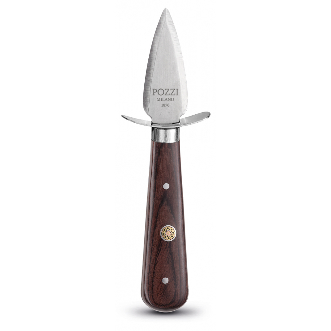 Steel Oyster Knife Set With Glove In Brown Gift Box