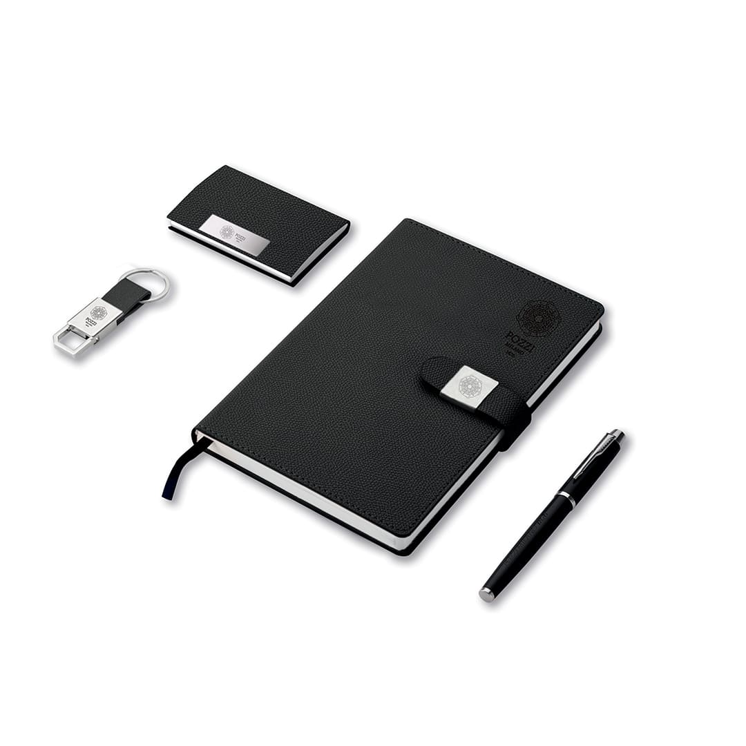 Black Note Gift Set With Keychain And Card Holder