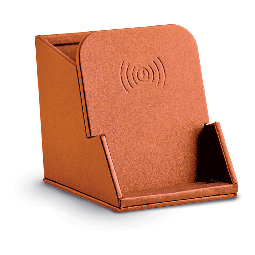 Orange Pen Holder With Wireless Charger