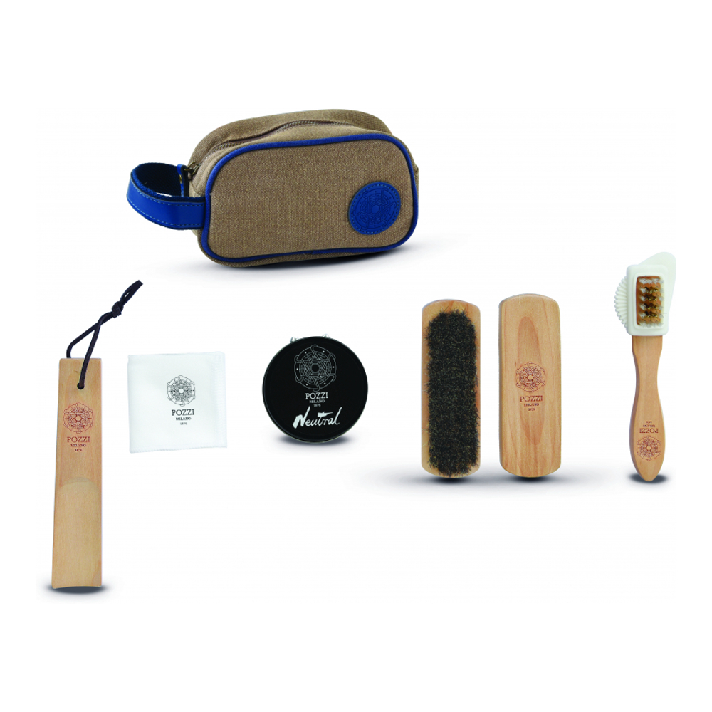 Small Shoe Care Set In Brown Bag