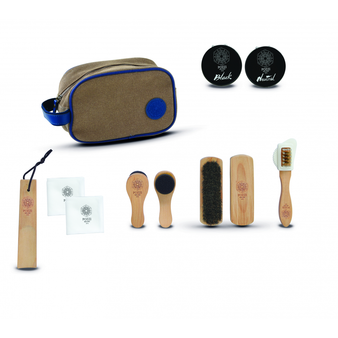 Medium Shoe Care Set In Brown Bag