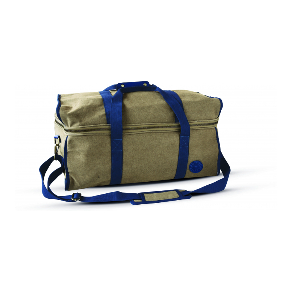 Sac De Voyage En Toile Et Cuir - Bleu Foncé