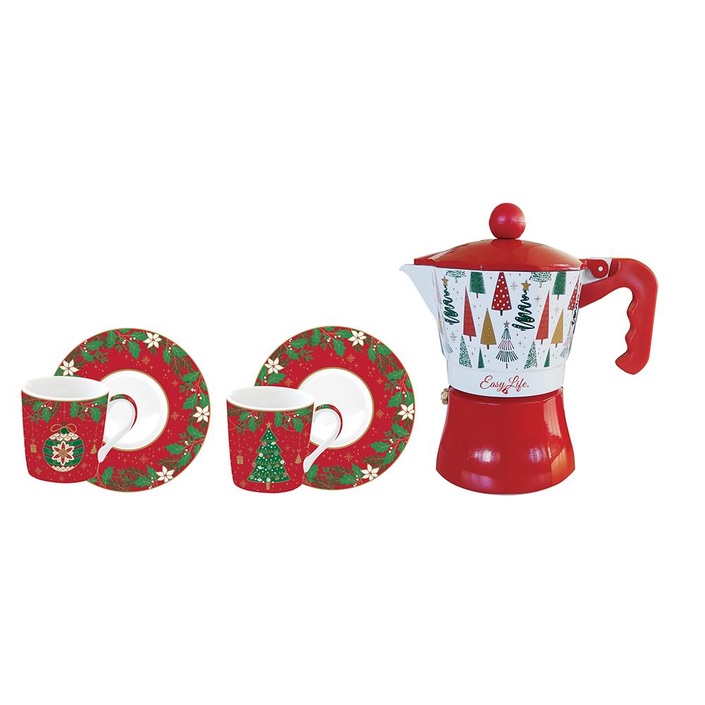 Set Aus 2 Jingle Bells Kaffeetassen Mit Untertasse Und Mokkakanne