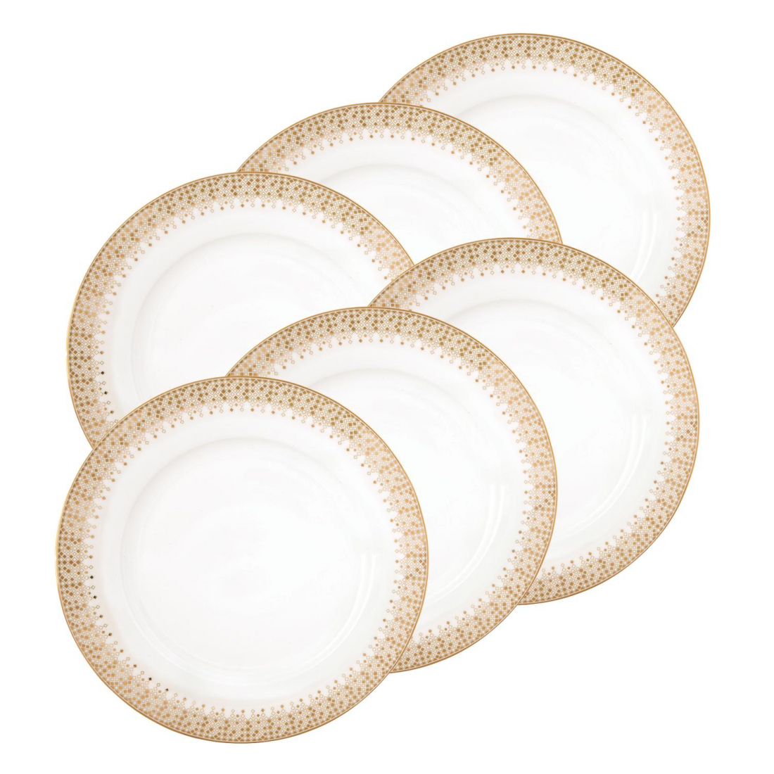 Set Of 6 Porcelain Dinner Plates Ø 26.5 cm Festive