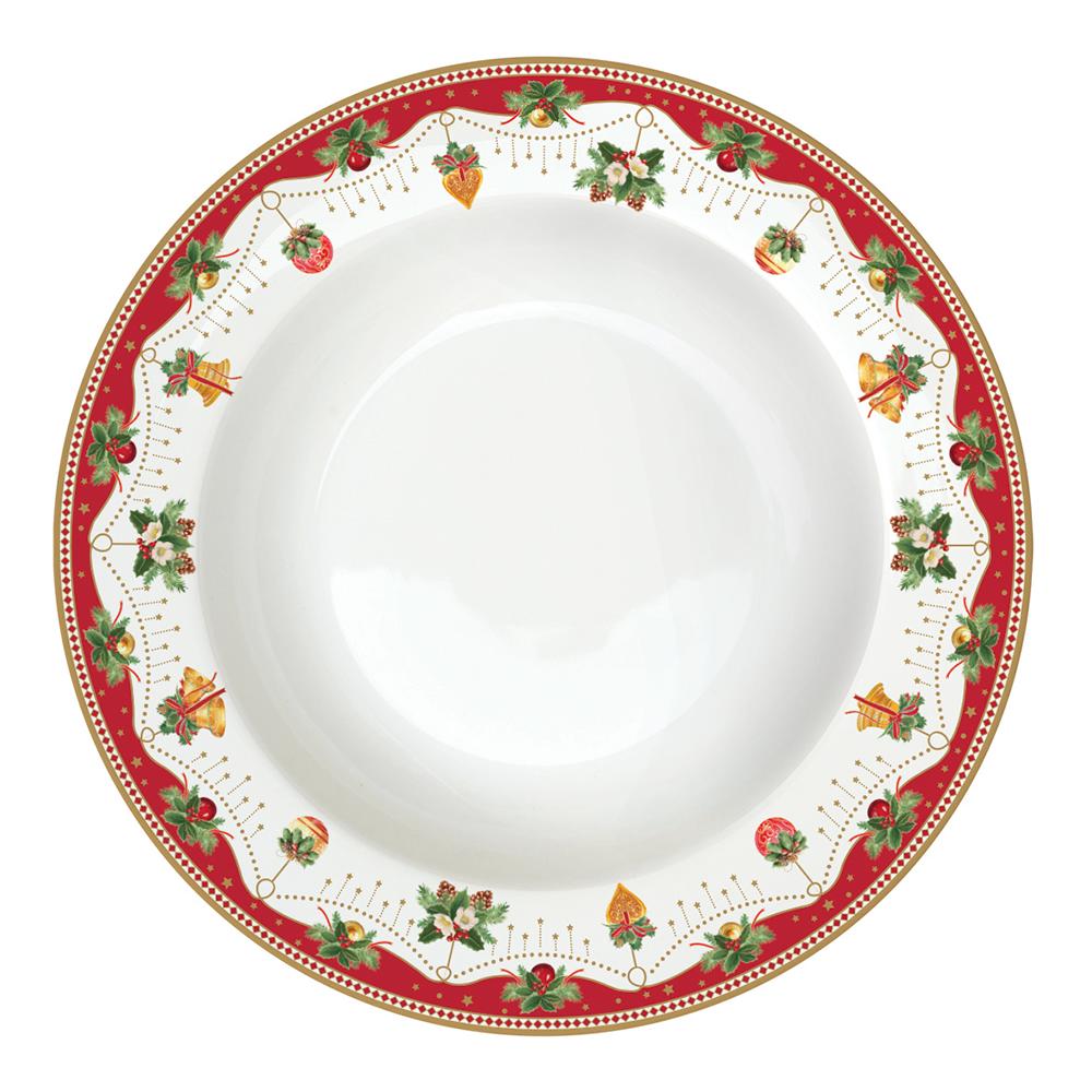 Set Of 6 Porcelain Soup Plates Ø 21.5 cm Nostalgic Christmas