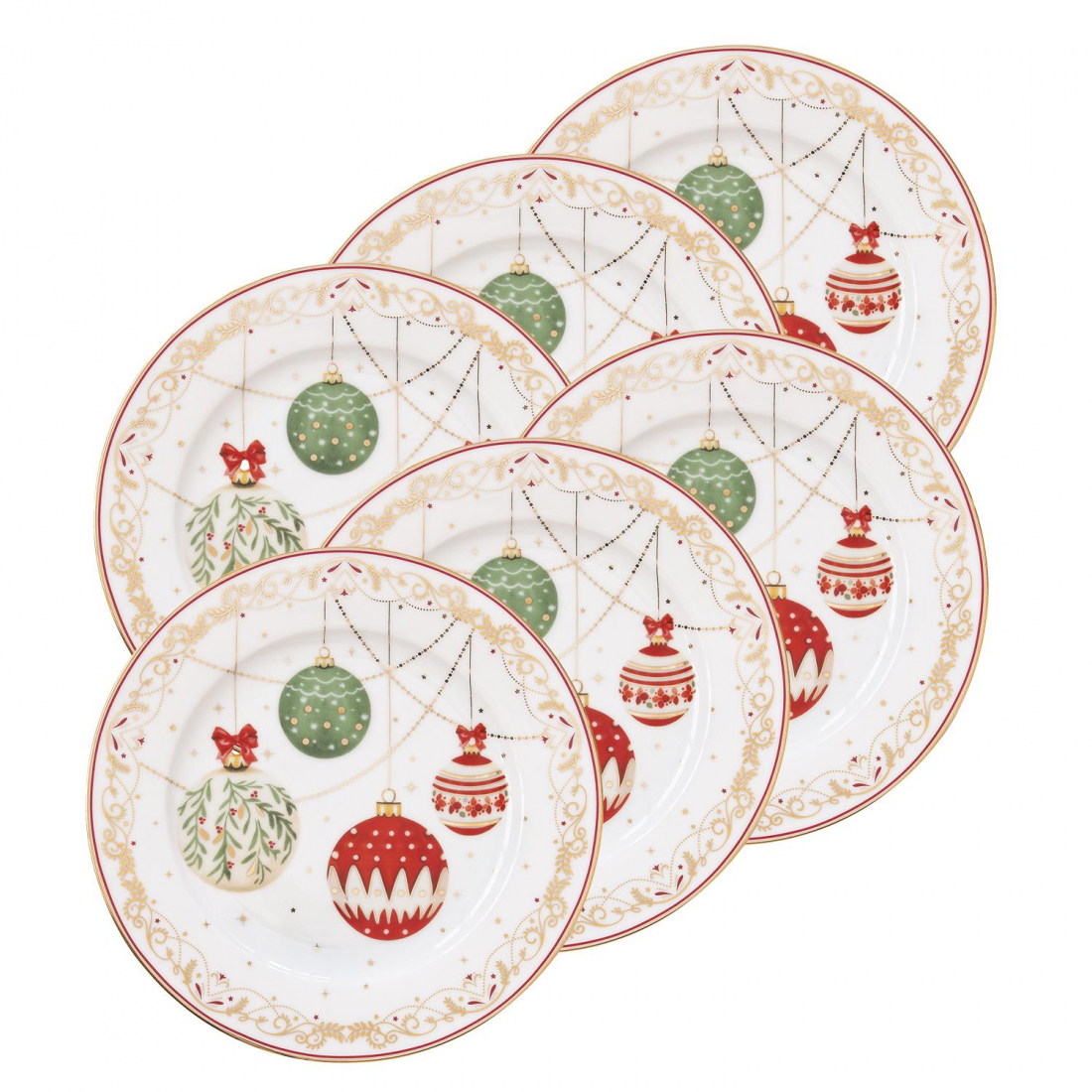 Set Aus 6 Aperitif-/Desserttellern, Ø 19 cm. Heiligabend