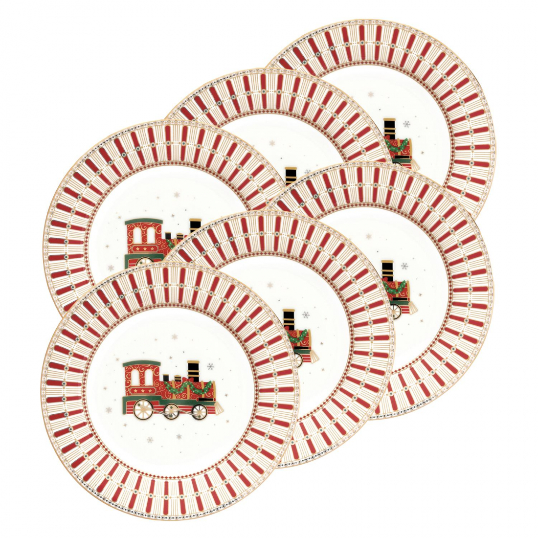 Set Mit 6 Aperitif-/Desserttellern, Ø 19 cm. Polar Express