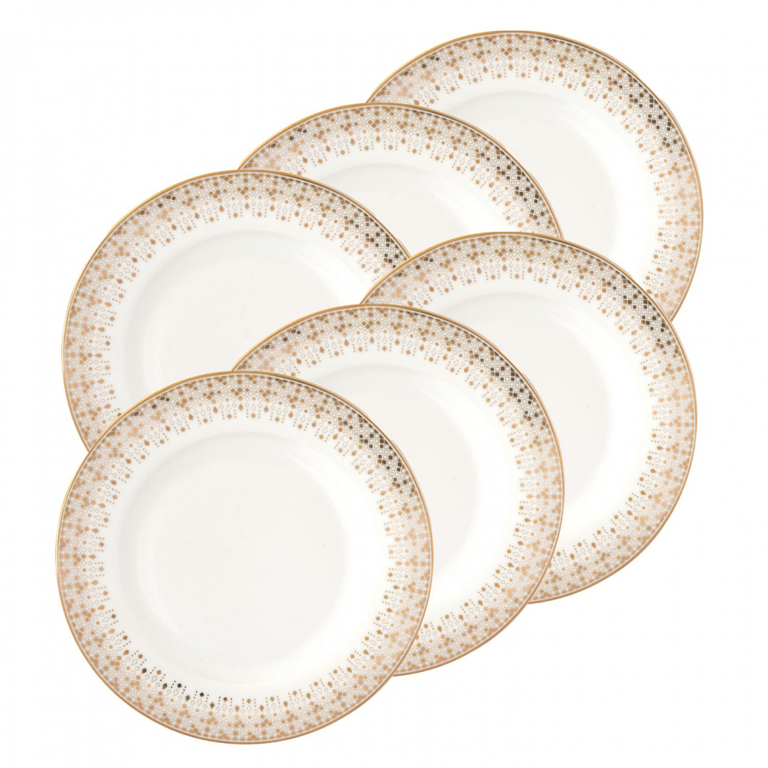 Set Mit 6 Aperitif-/Desserttellern, Ø 19 cm. Festlich