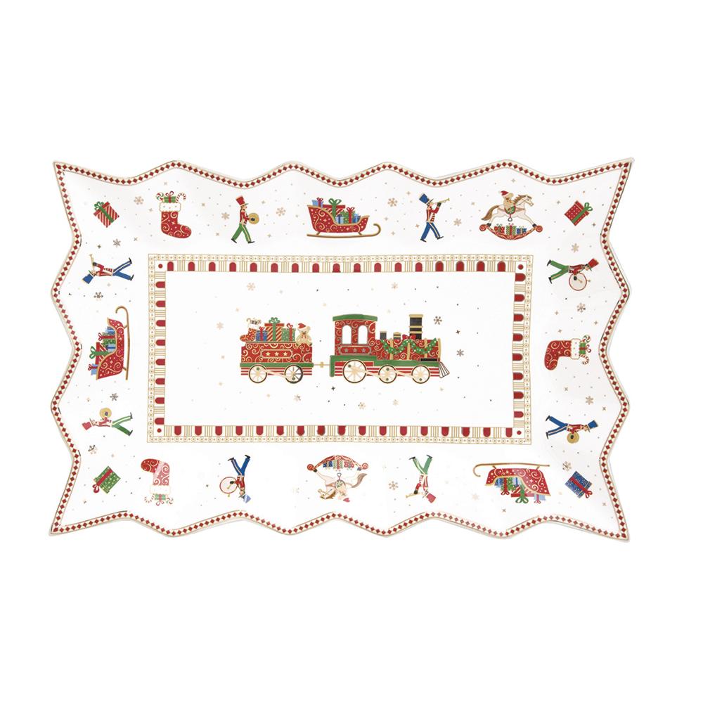 Servierschale 35 x 23 cm Aus Porzellan In C.B. Polar Express